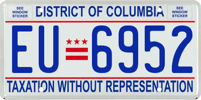 DC license plate EU6952