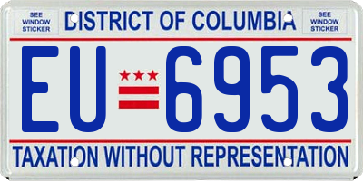 DC license plate EU6953