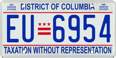 DC license plate EU6954