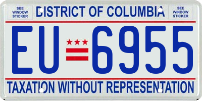 DC license plate EU6955