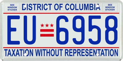 DC license plate EU6958