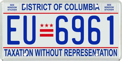 DC license plate EU6961