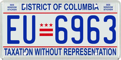 DC license plate EU6963