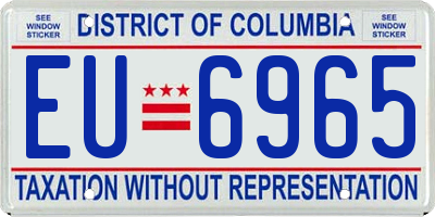 DC license plate EU6965