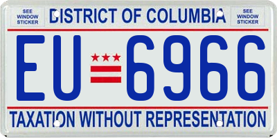 DC license plate EU6966