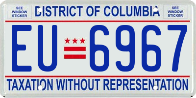 DC license plate EU6967