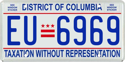 DC license plate EU6969
