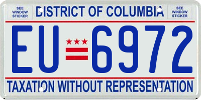 DC license plate EU6972