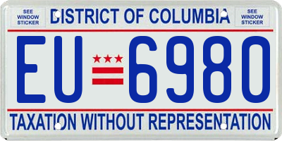 DC license plate EU6980