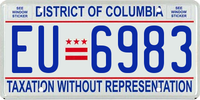 DC license plate EU6983