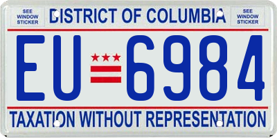DC license plate EU6984
