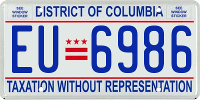 DC license plate EU6986