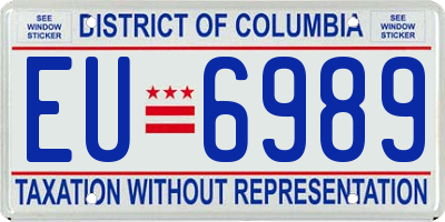 DC license plate EU6989