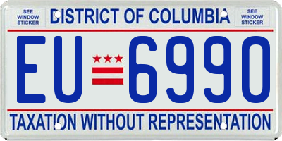 DC license plate EU6990