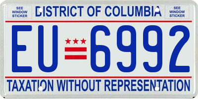 DC license plate EU6992