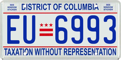 DC license plate EU6993