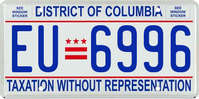 DC license plate EU6996
