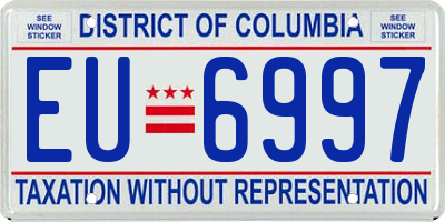 DC license plate EU6997
