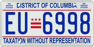 DC license plate EU6998