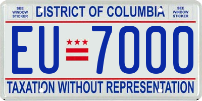 DC license plate EU7000