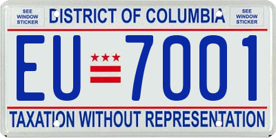 DC license plate EU7001