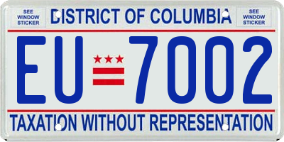 DC license plate EU7002