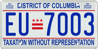 DC license plate EU7003
