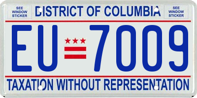DC license plate EU7009