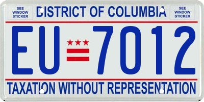 DC license plate EU7012