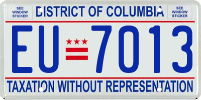 DC license plate EU7013
