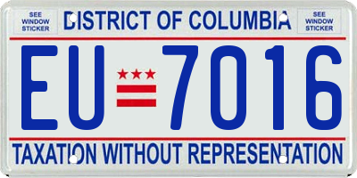 DC license plate EU7016