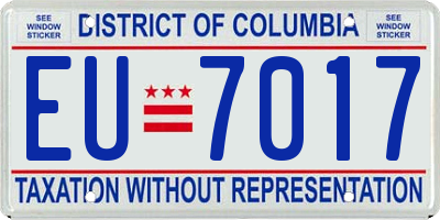 DC license plate EU7017