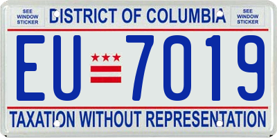DC license plate EU7019