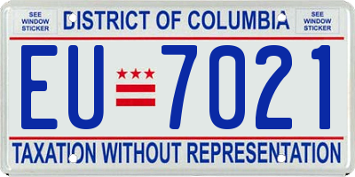 DC license plate EU7021