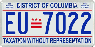 DC license plate EU7022