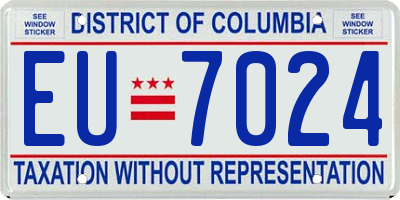 DC license plate EU7024
