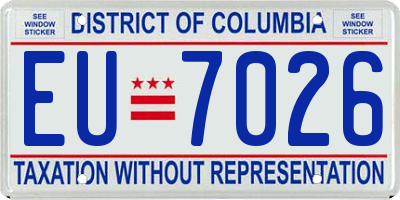 DC license plate EU7026