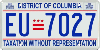 DC license plate EU7027