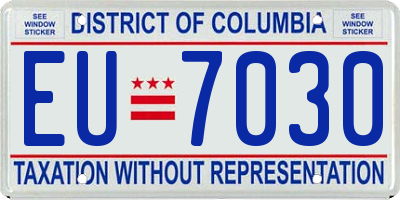 DC license plate EU7030