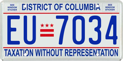 DC license plate EU7034