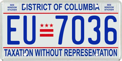 DC license plate EU7036