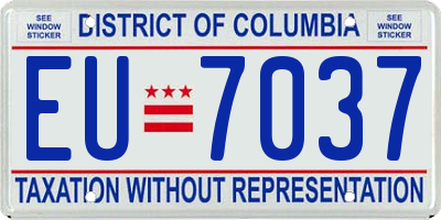DC license plate EU7037
