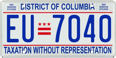 DC license plate EU7040