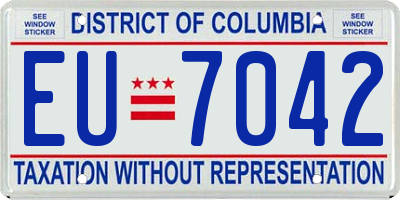 DC license plate EU7042