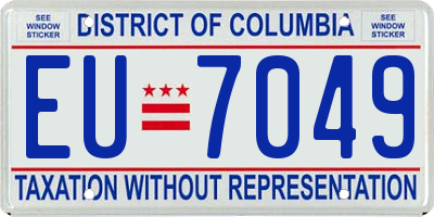 DC license plate EU7049