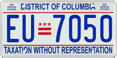 DC license plate EU7050