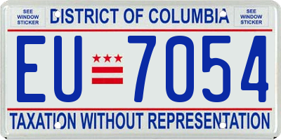 DC license plate EU7054