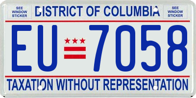 DC license plate EU7058