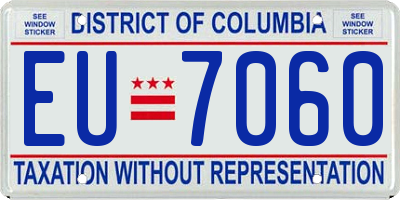 DC license plate EU7060