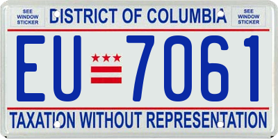 DC license plate EU7061